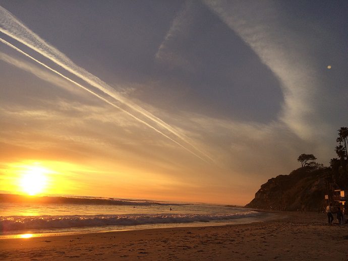 amazing sunset on San Diego beach