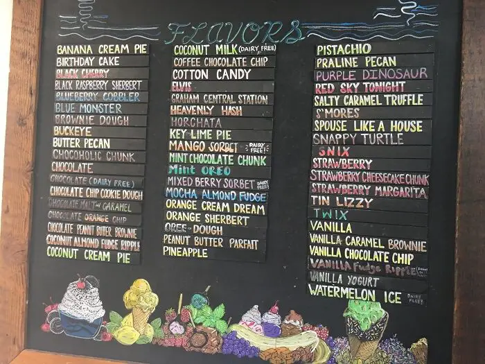 Cali Cream ice cream menu - san diego best ice cream