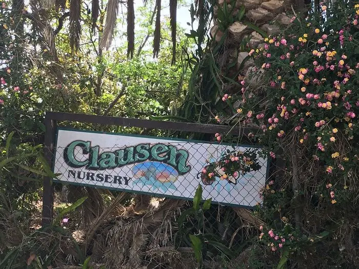 Clausen nursery sign - San Diego top nurseries 