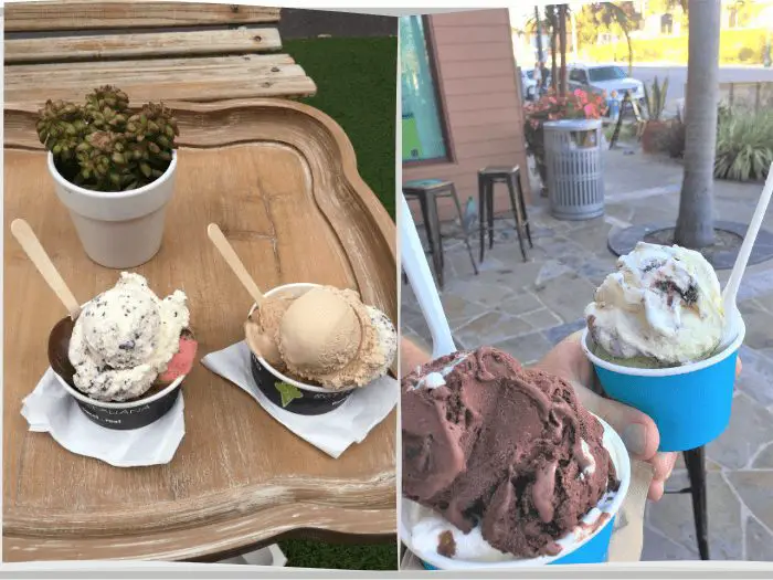 ice cream and gelato in bowls