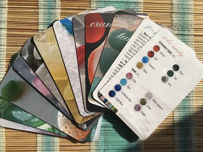 sea glass identification cards with lovely pictures for sea glass collectors