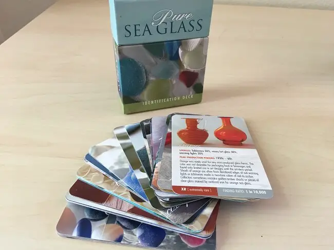 sea glass identification cards we bought to help ID rare sea glass